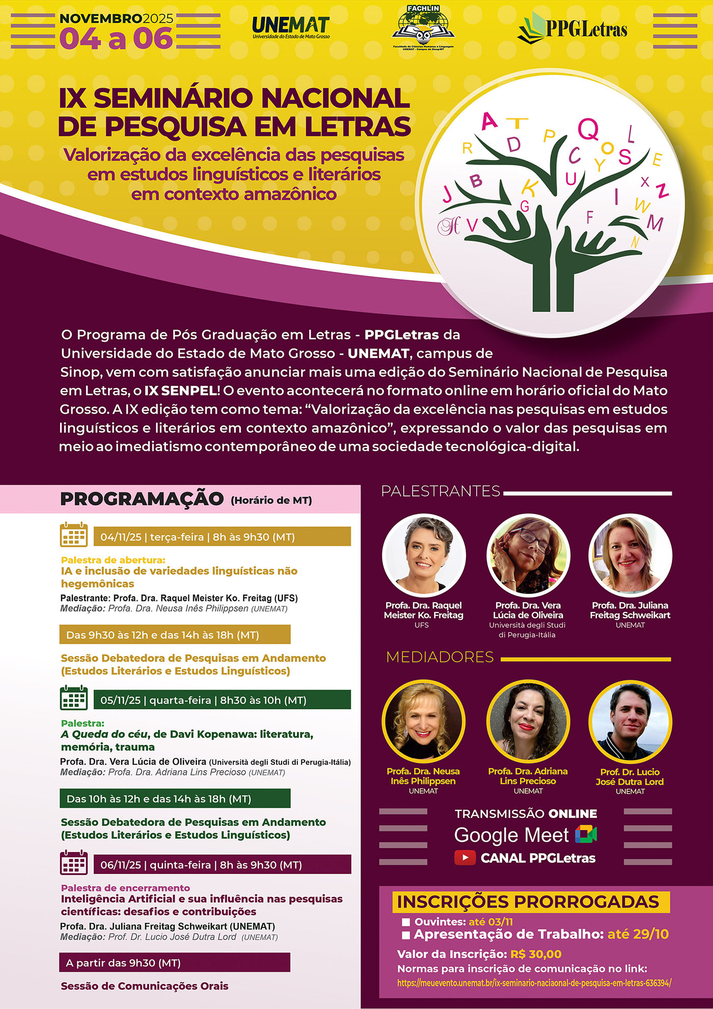 Cartaz IX Seminário de Pesquisa em Letras